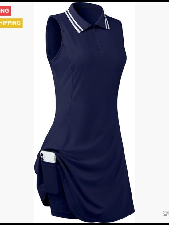 Dresses & Skirts - Sleeveless Golf Tennis Dress with Inner Shorts & Pockets